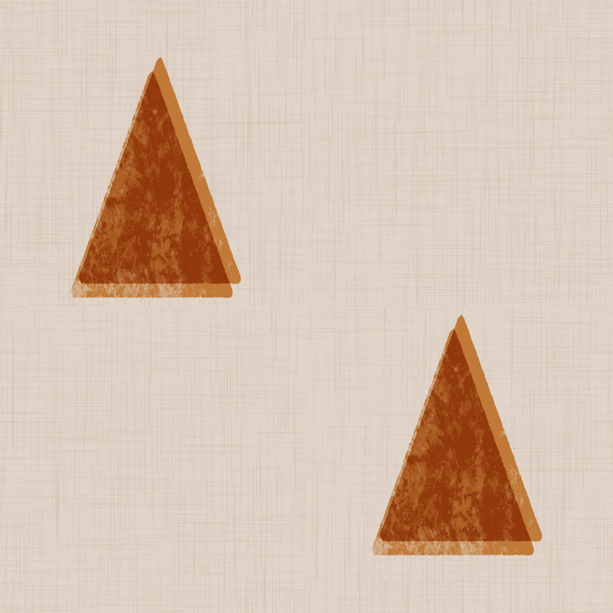 Japandi Triangle Grove - Soft Linen Minimal Mid Century Trees Wallpaper⁠ in your room