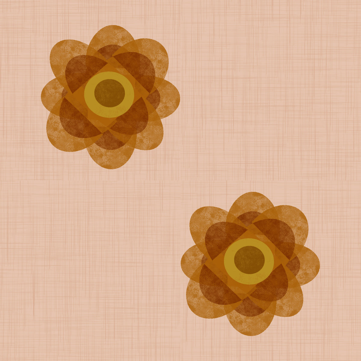 Japandi Bloom - Blush Petal Minimal Orange Floral Wallpaper⁠ in your room