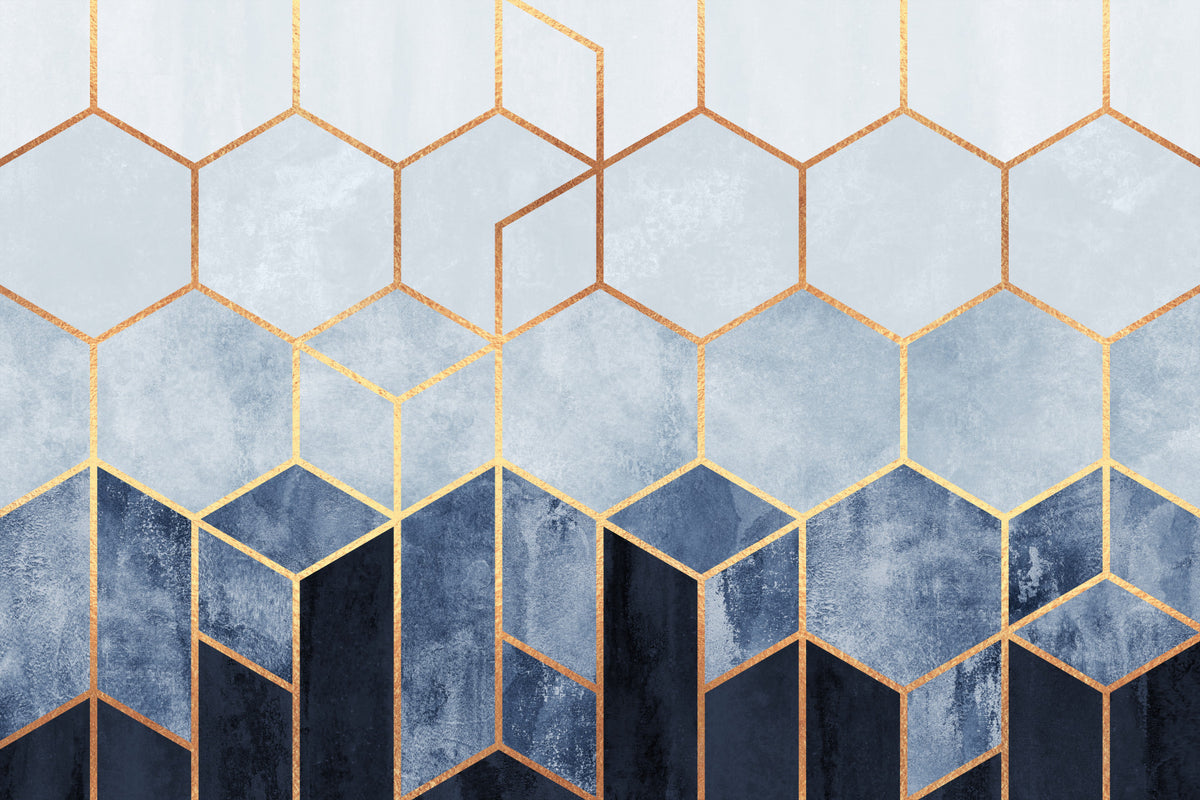 Gilded Hexagons Wall Mural - 2715907 in your room — zoomed