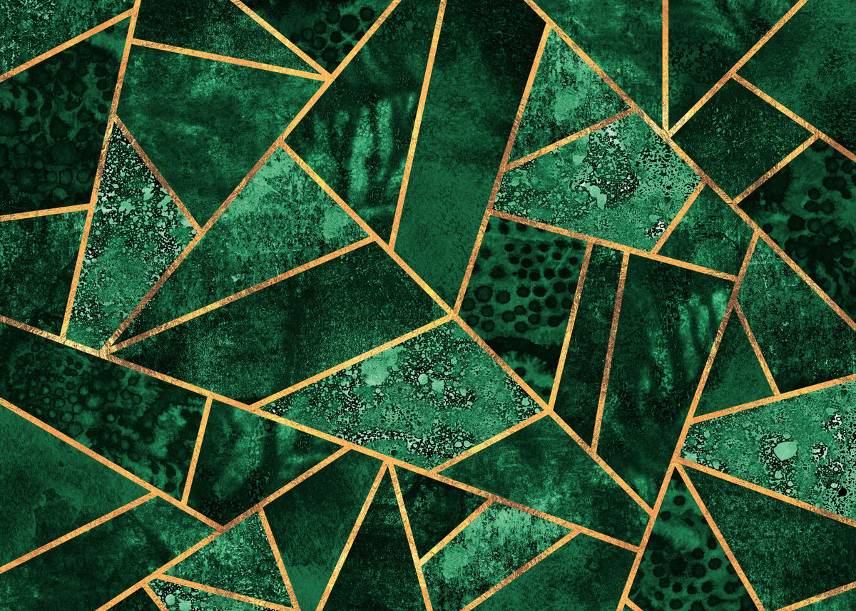 Emerald Geometrics Wall Mural - 2715971 in your room — zoomed
