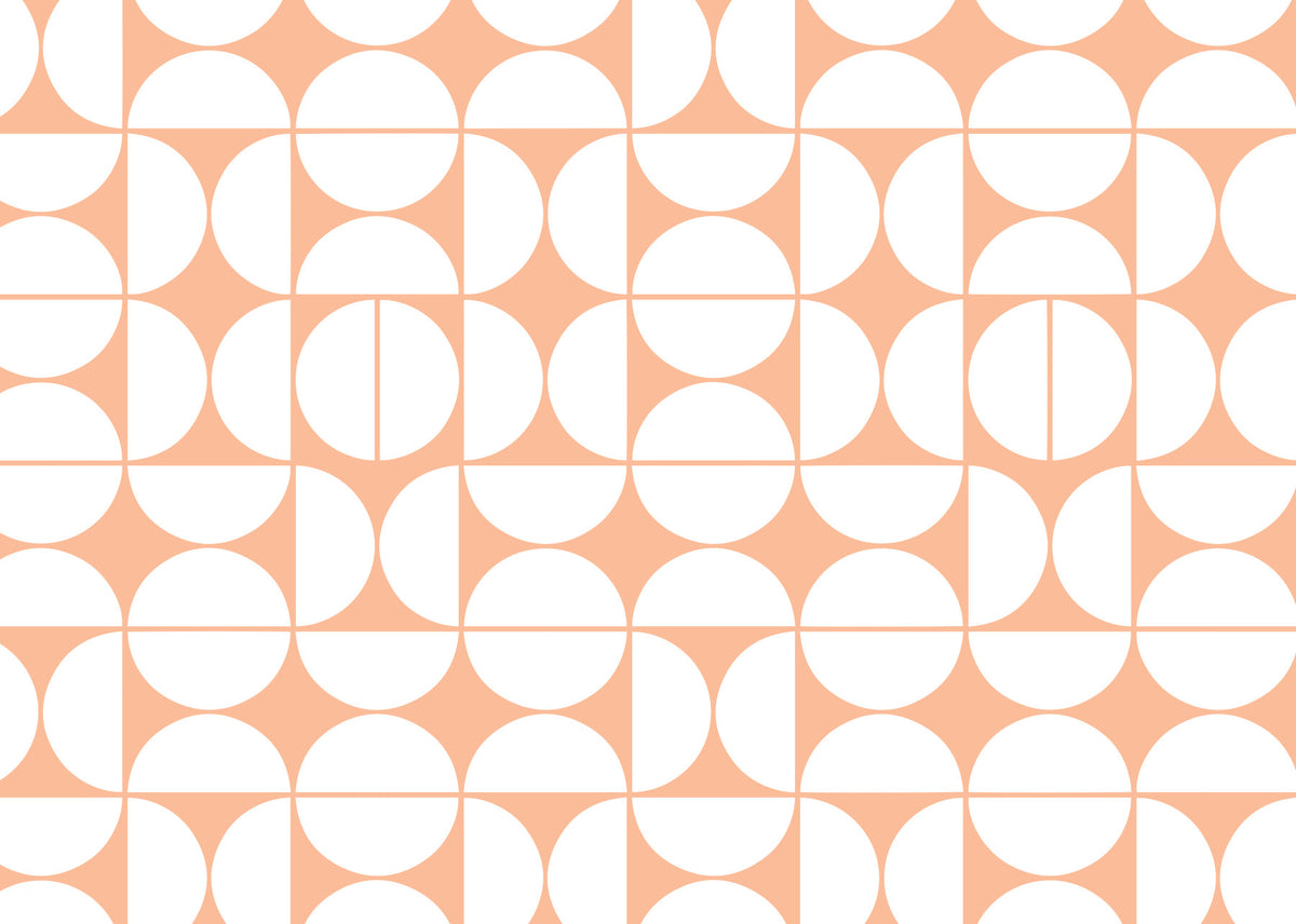 Peach & White Arcs Wall Mural - 2735424