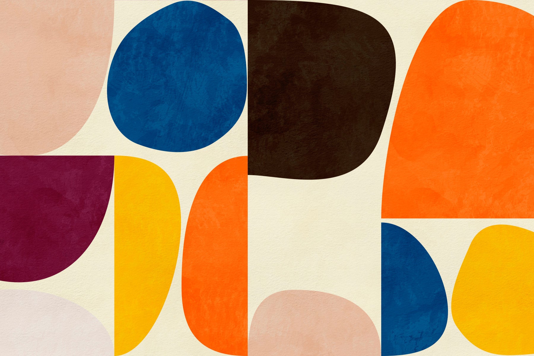 Mid-Century Modern Shapes Wall Mural - 2858620 in your room — zoomed