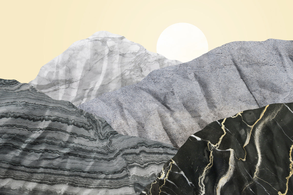 Stony Peaks: Marble Sun Wall Mural -2583867 in your room