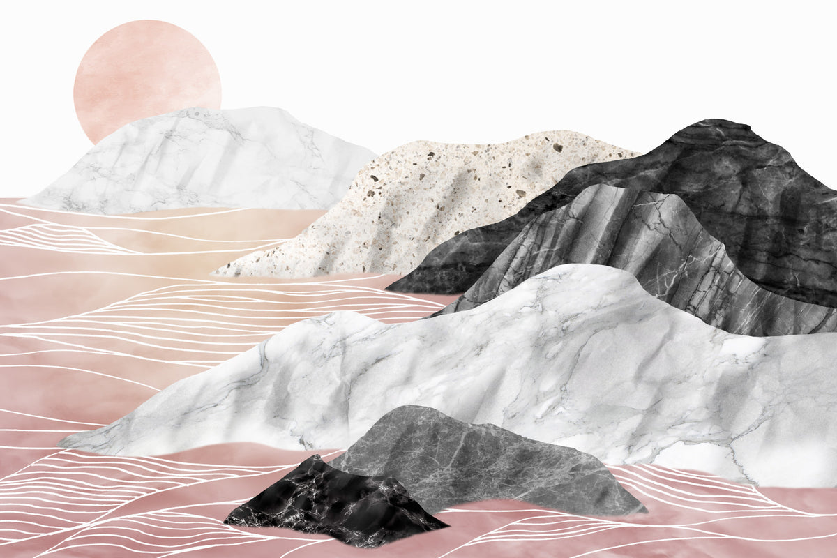Marble Peaks Sunset Wall Mural -2583865 in your room — zoomed