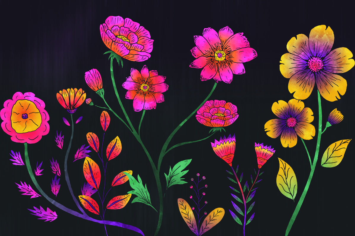 Luminous Floral Whispers Wall Mural in your room