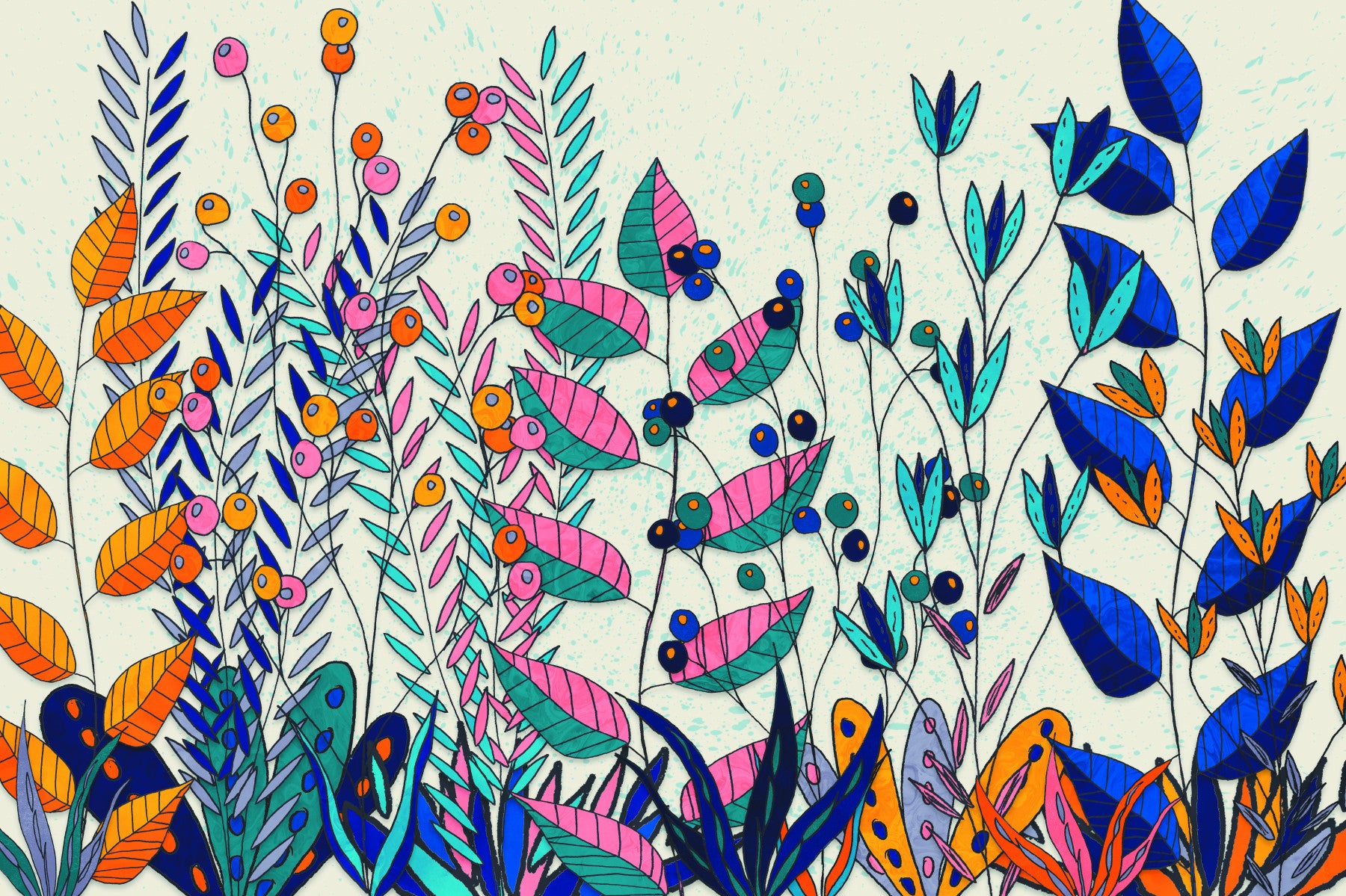 Eclectic Bold Garden Wall Mural