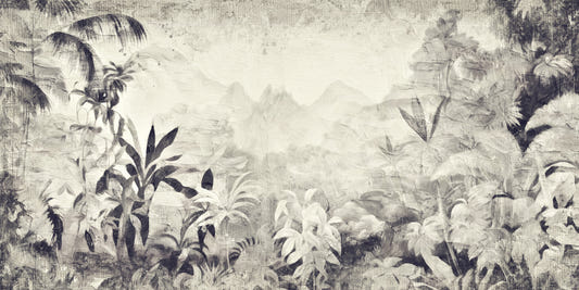 Monochrome Jungle Dream Wall Mural -2530925