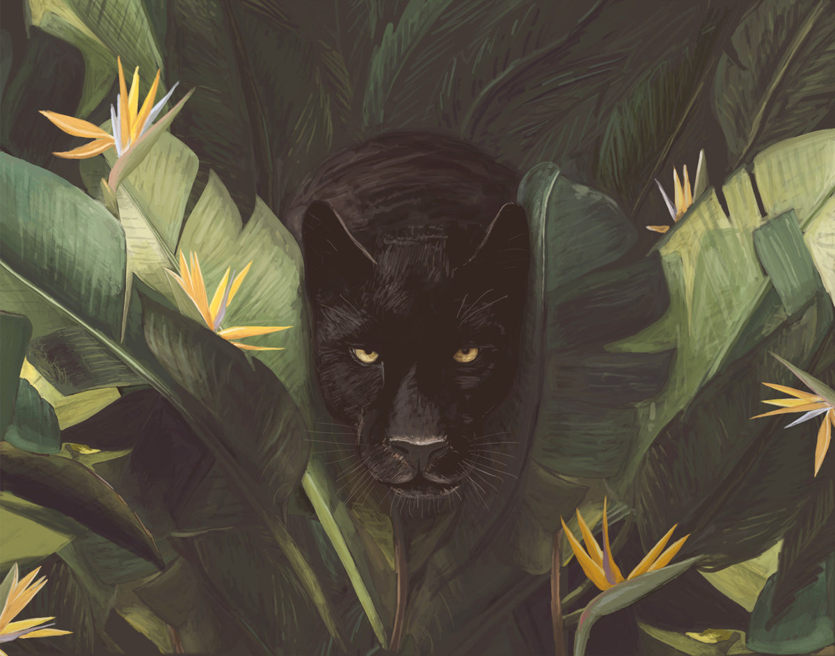 Jungle Noir: Hidden Gaze Wall Mural -2489655