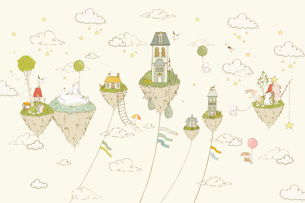 Floating Dreamland Homes Wall Mural -2759478