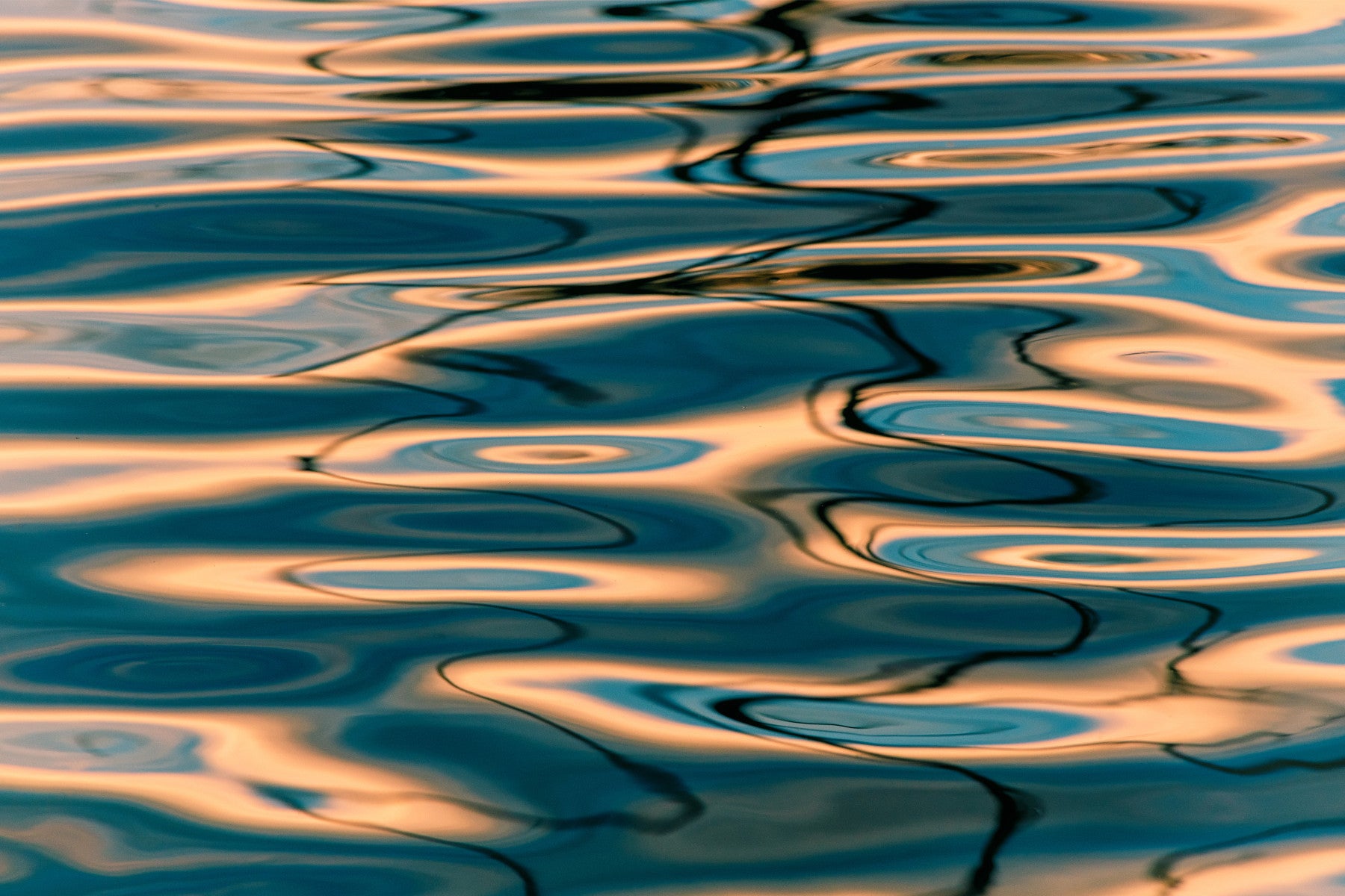 Liquid Gold: Azure Reflections Wall Mural -2218520
