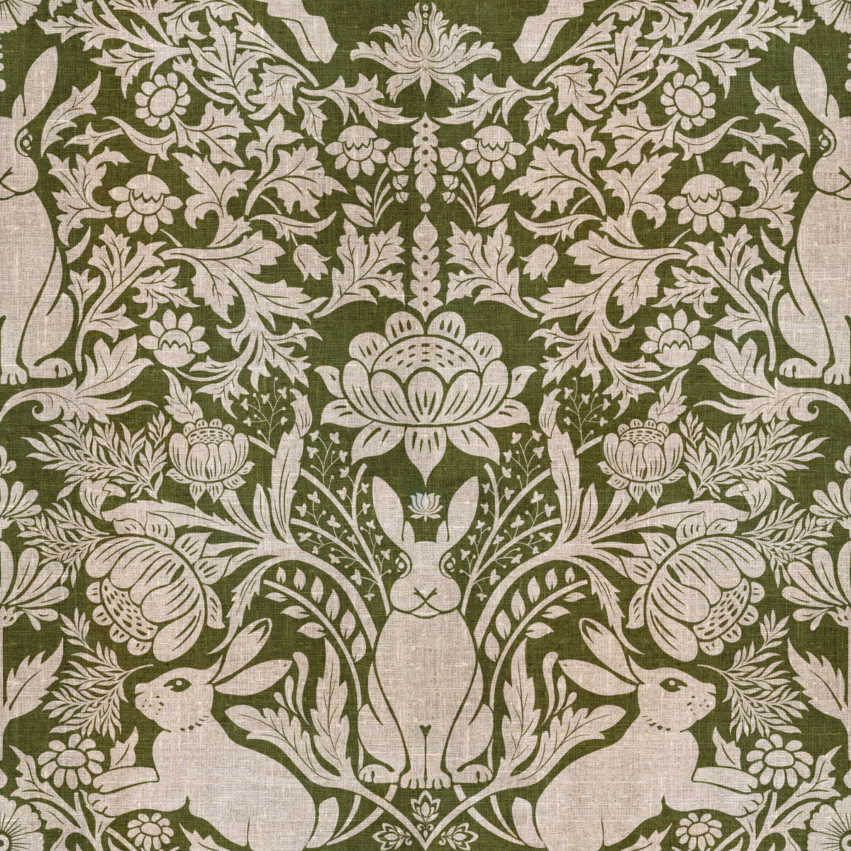 Forest Hare Tapestry Wallpaper⁠ in your room — zoomed