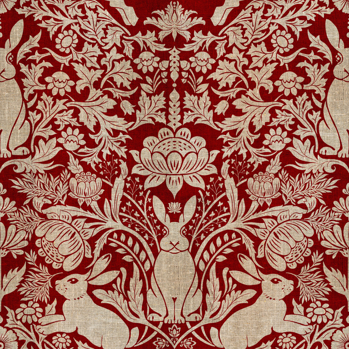 Scarlet Bloom & Bunny Wallpaper⁠ in your room
