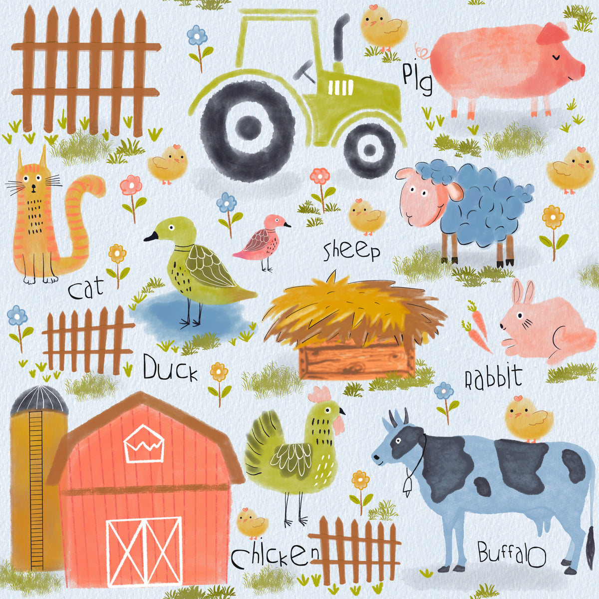 Farm Friends Fun Wallpaper⁠ in your room