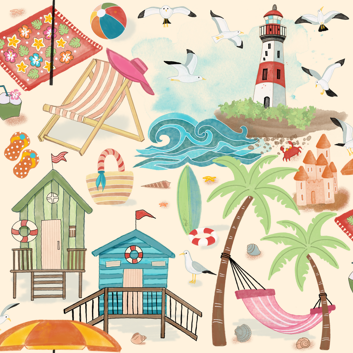 Seaside Escape Wallpaper⁠ in your room — zoomed