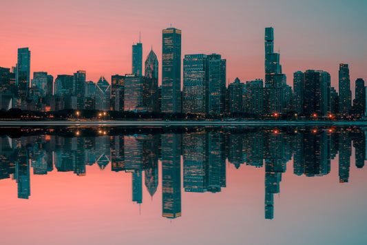 City Lights Reflected Wall Mural -2598150