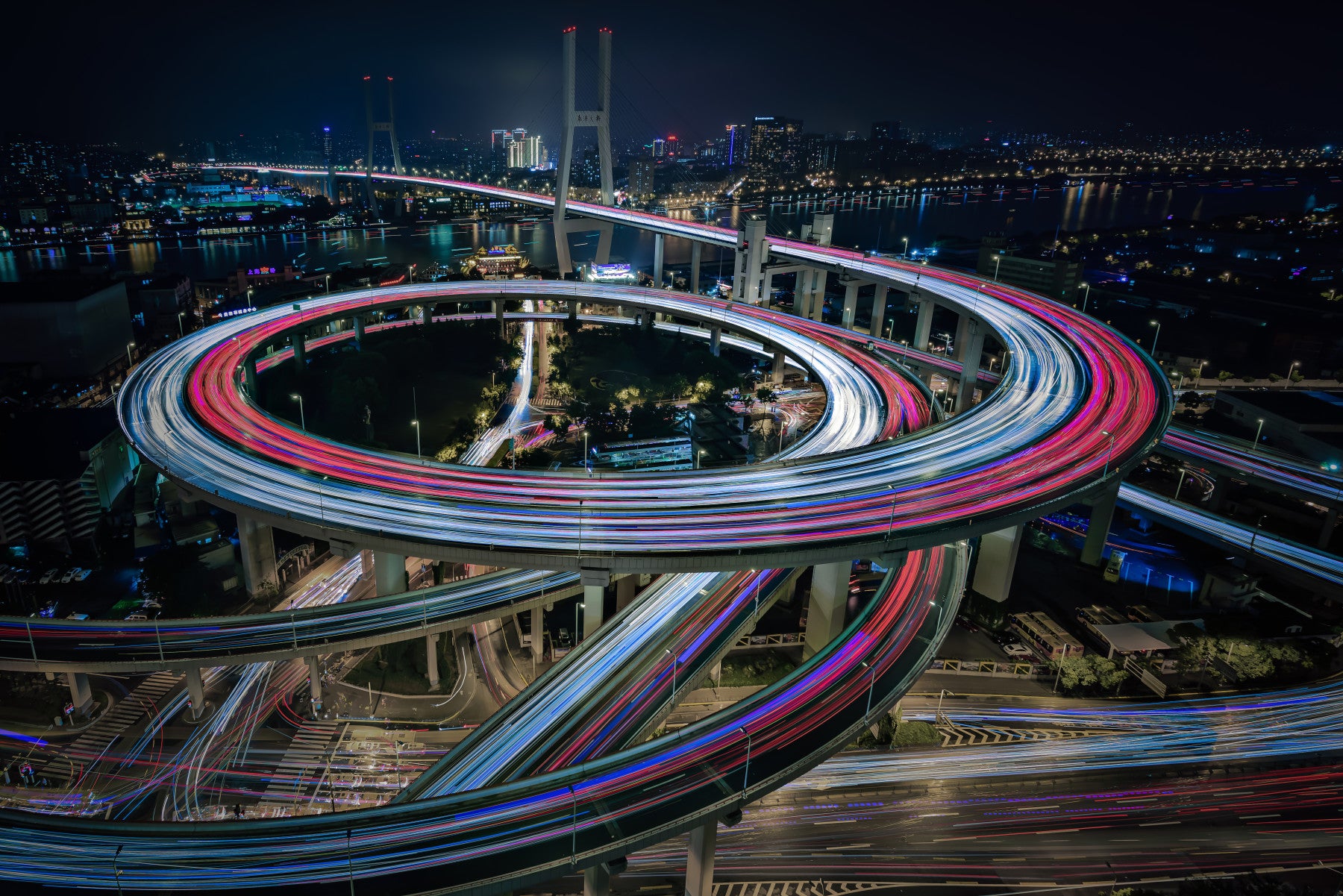 City Flow: Light Trails Wall Mural -2356172 in your room — zoomed