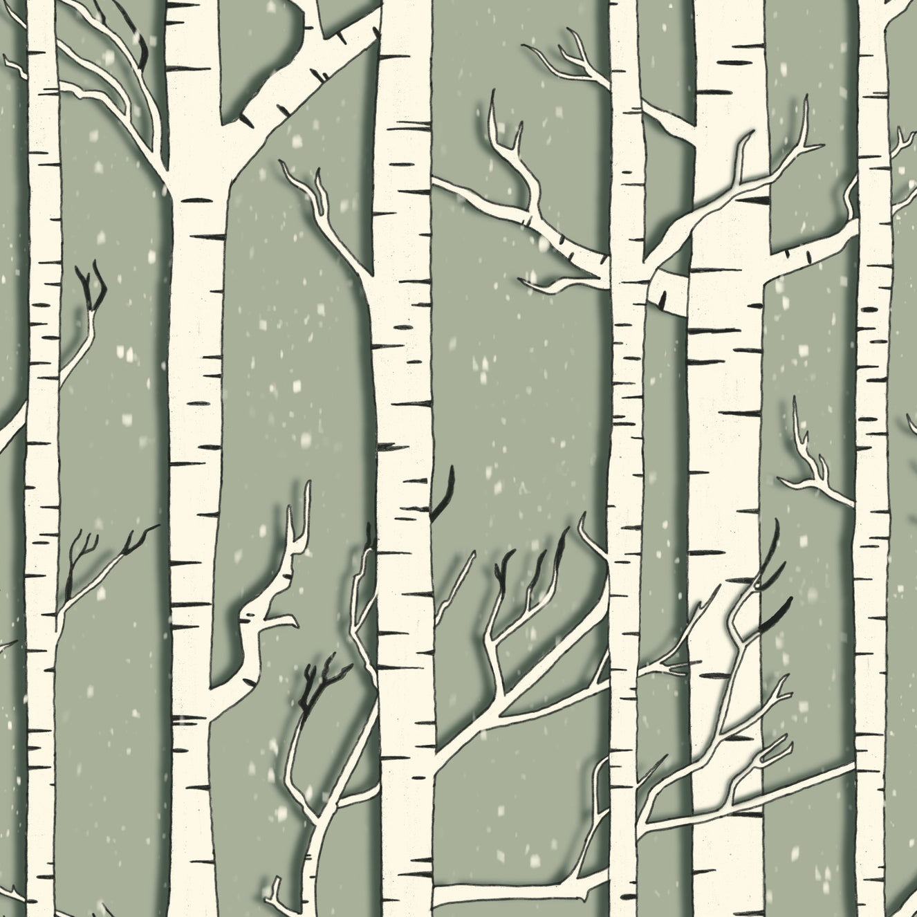 Winter Birch Whispers Wallpaper⁠