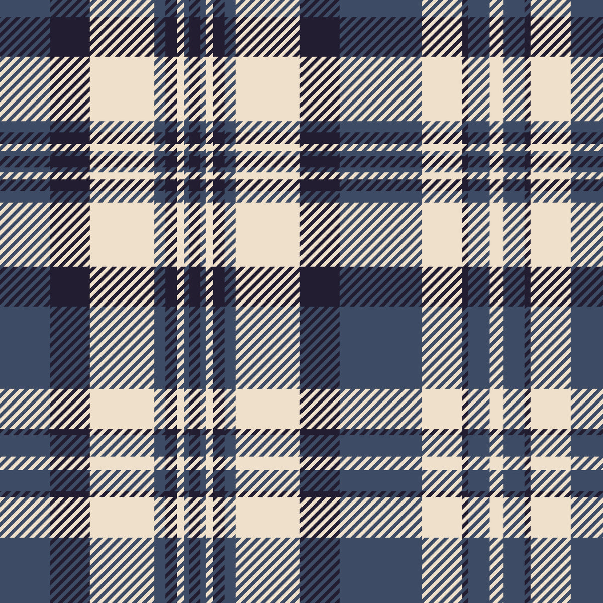 Navy Tartan Checks Wallpaper⁠ in your room — zoomed