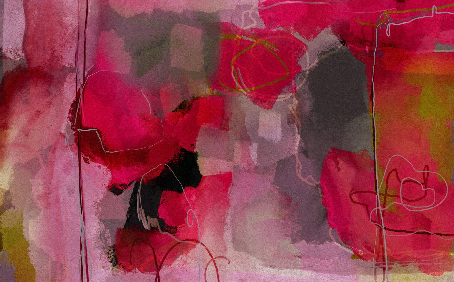Pink Abstract Hues Wall Mural in your room — zoomed