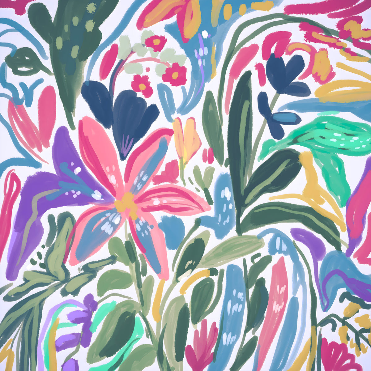 Vibrant Bloomscape Wall Mural in your room