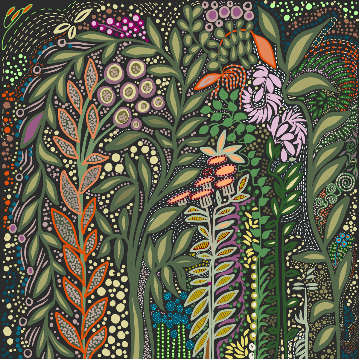 Enchanted Foliage- Strelitzia Garden Wall Mural in your room — zoomed