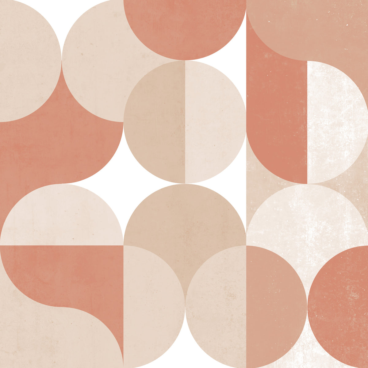 Muted Warm Tones Circles Wall Mural in your room