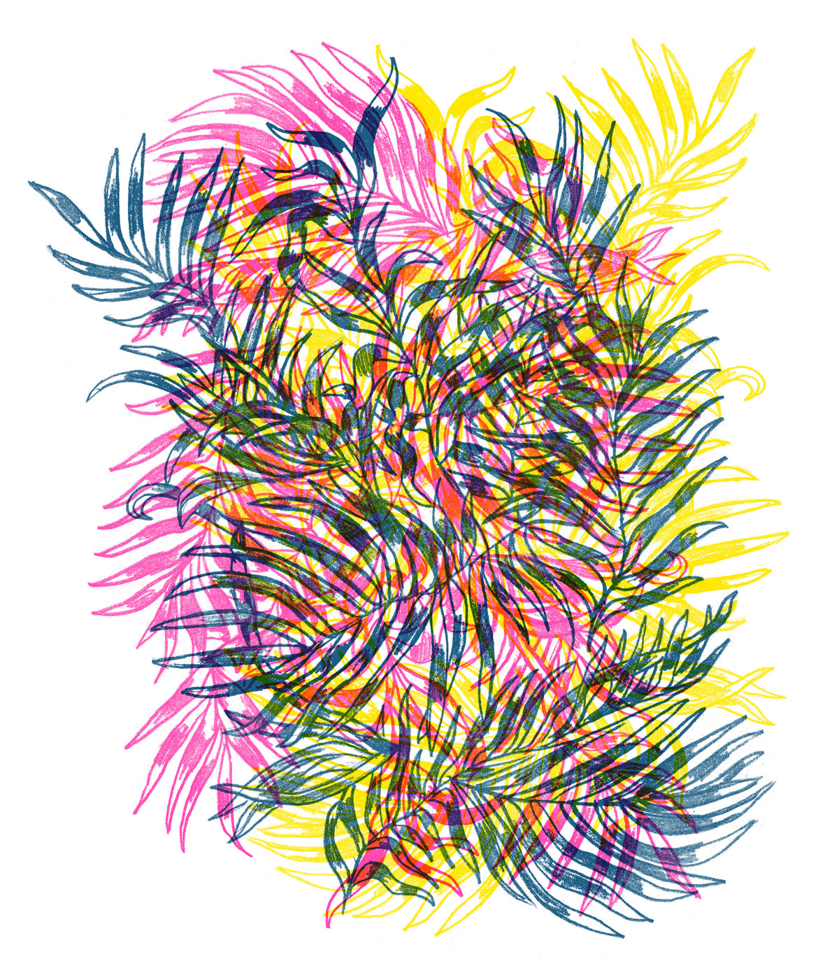 Electric Jungle Wall Mural in your room — zoomed