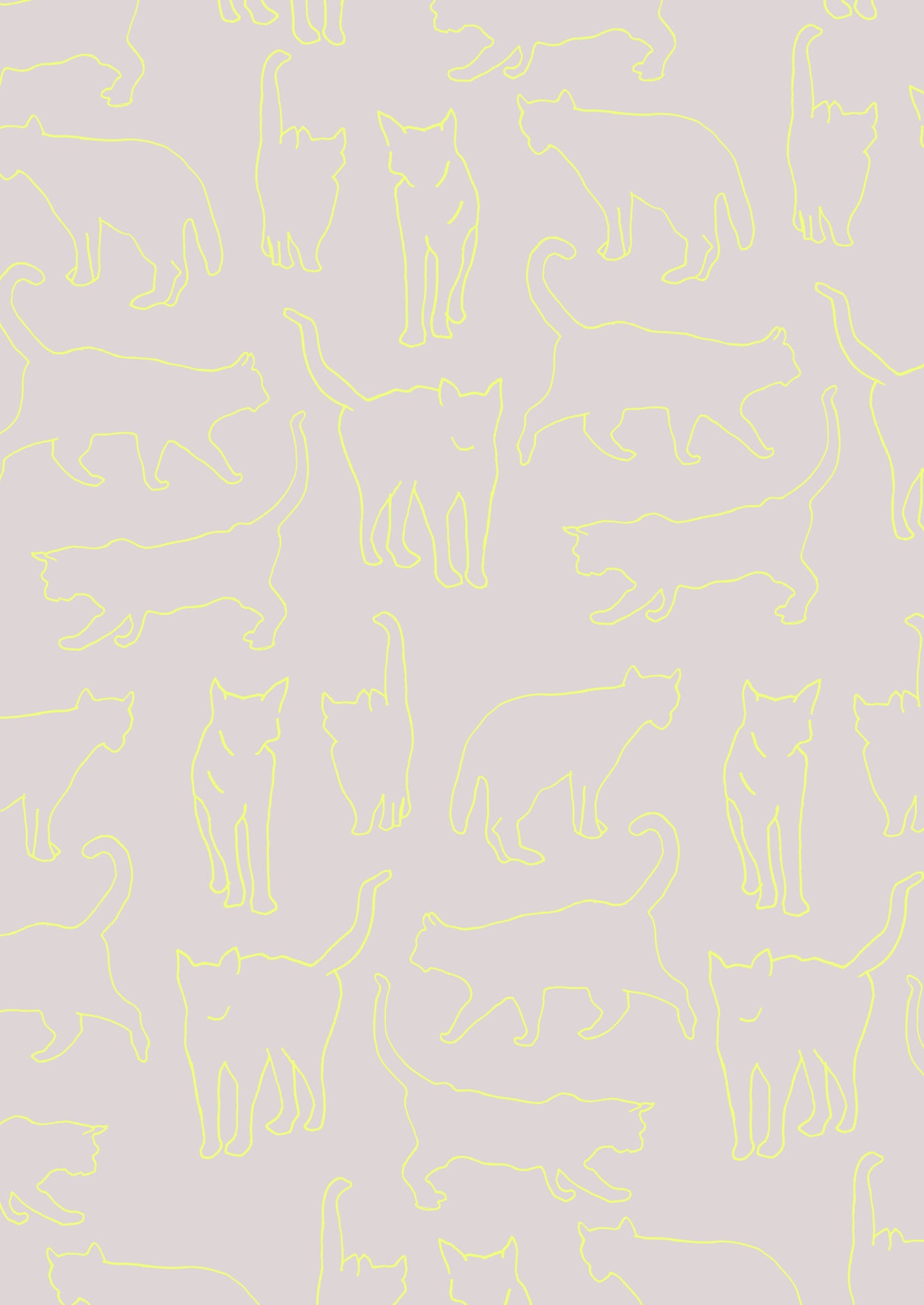 Neon Cats Wall Mural