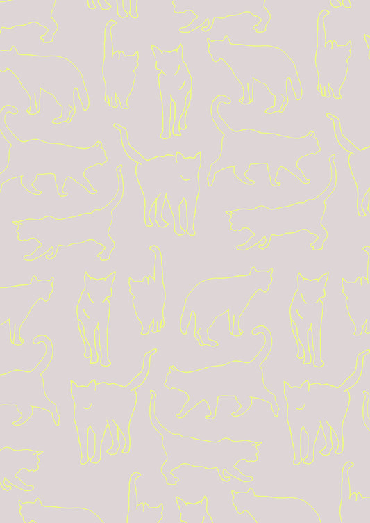 Neon Cats Wall Mural