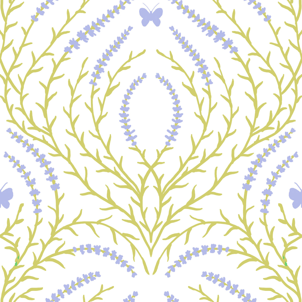 Lavender Bloom and butterflies Wallpaper⁠ in your room