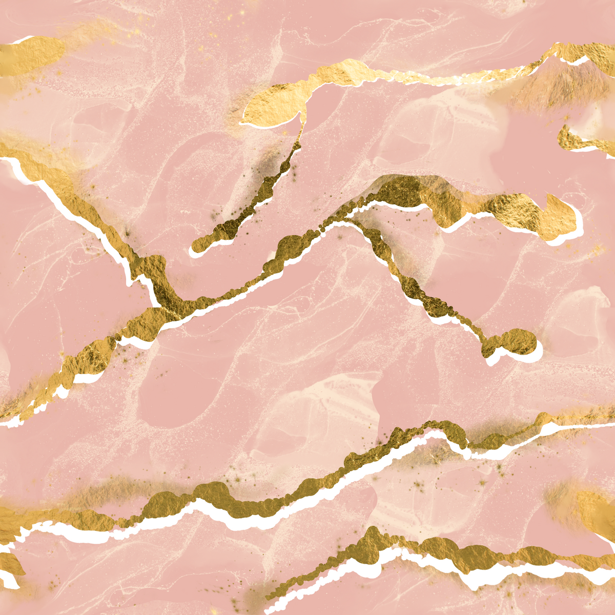 Golden Veins Blush Marble - Modern Luxe Abstract Wall Mural in your room