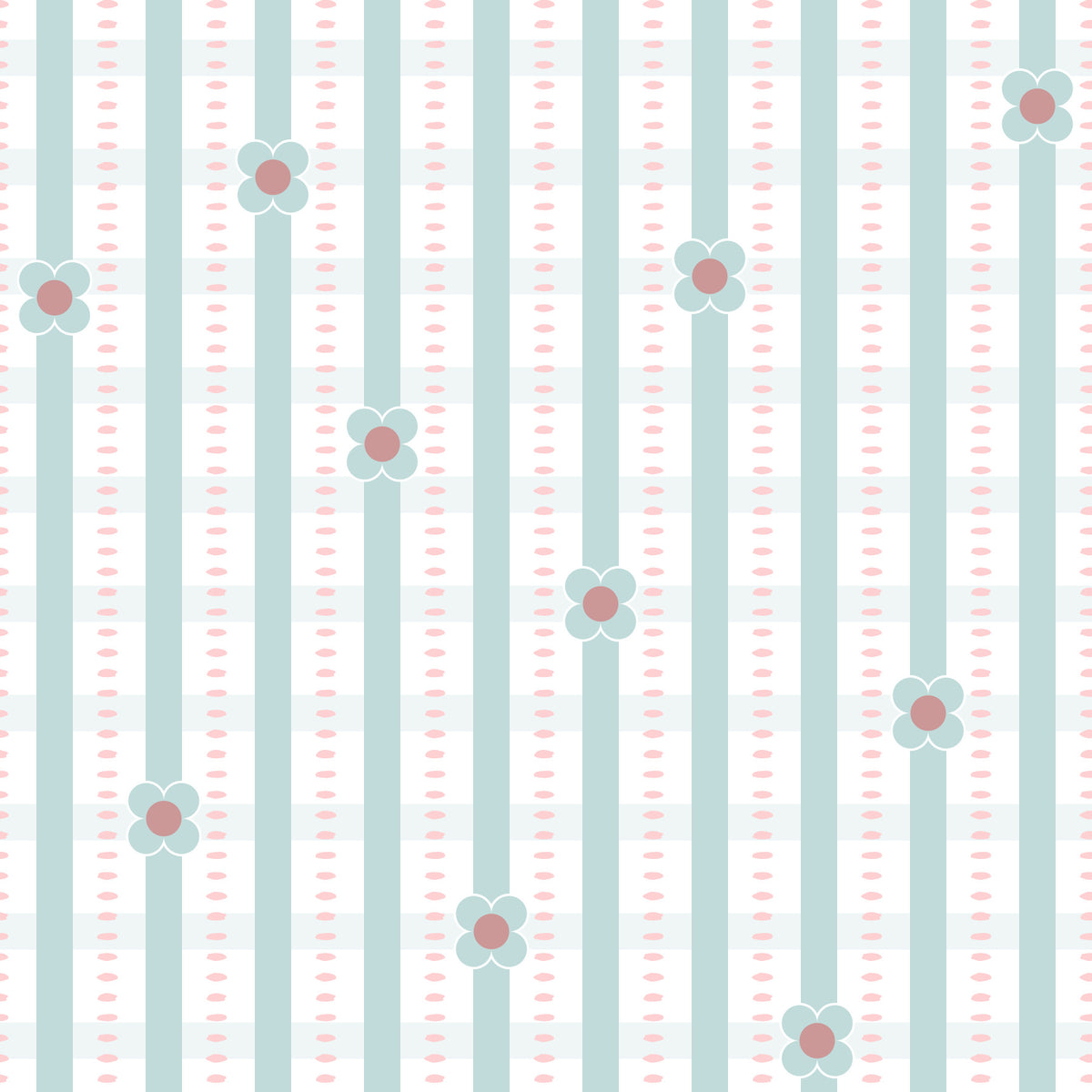 Daisy Stripes Wallpaper⁠ in your room