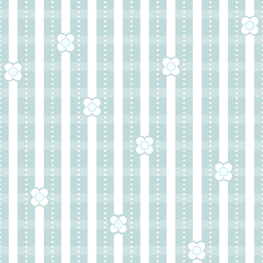 Floral Stripe Serenity Wallpaper⁠