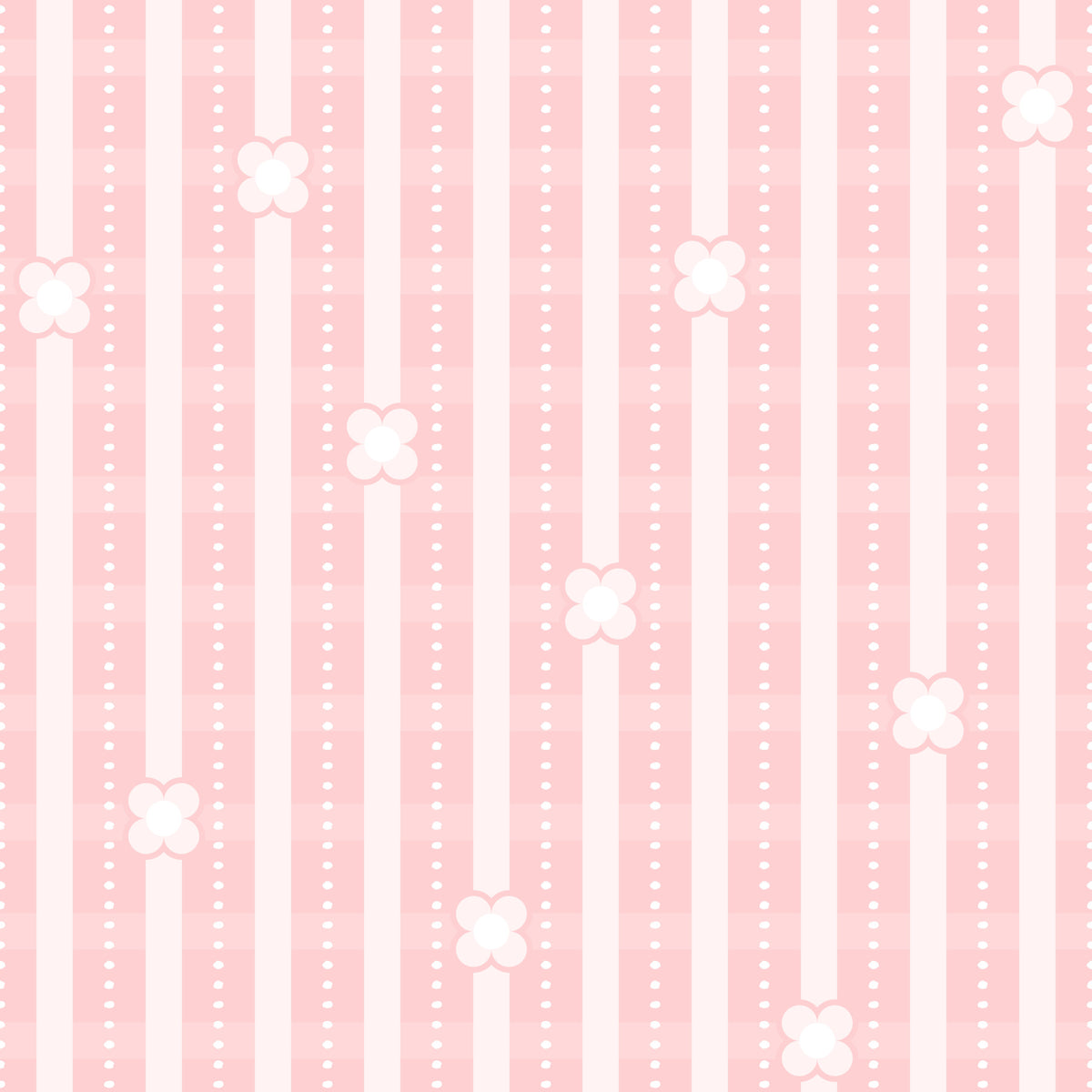 Pink Petals & Stripes Wallpaper⁠ in your room — zoomed