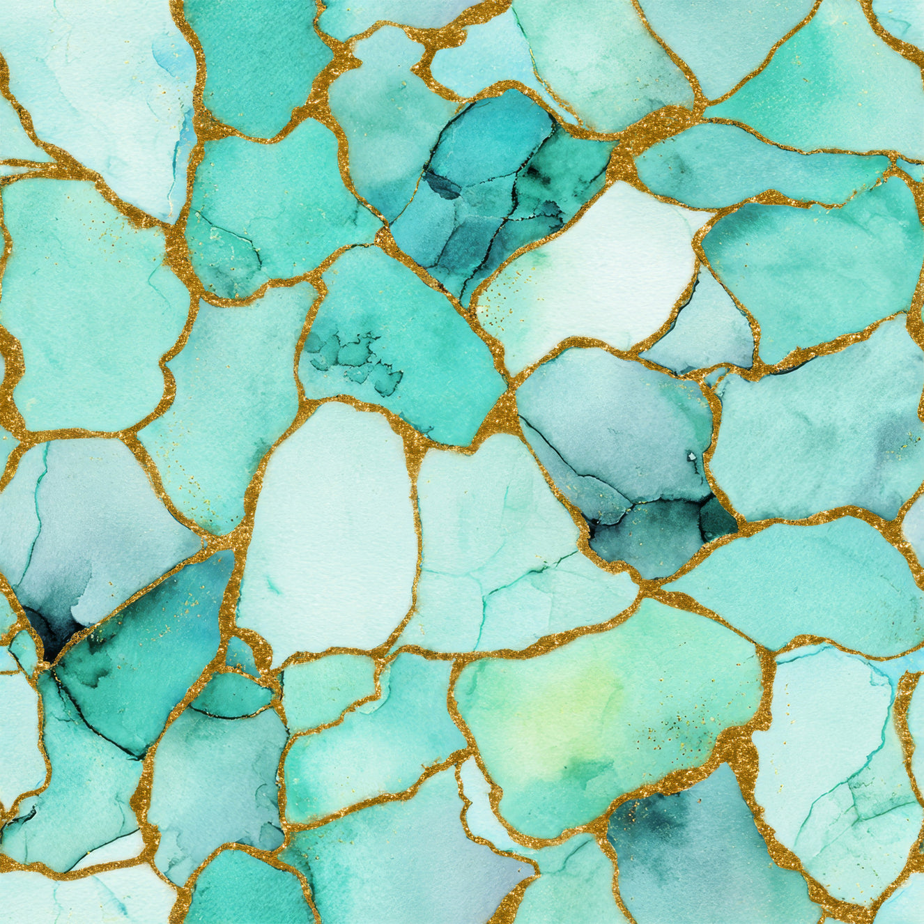 Aqua Gold Marble Wallpaper⁠