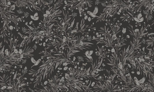 Nocturnal Song: Floral & Birds Wall Mural