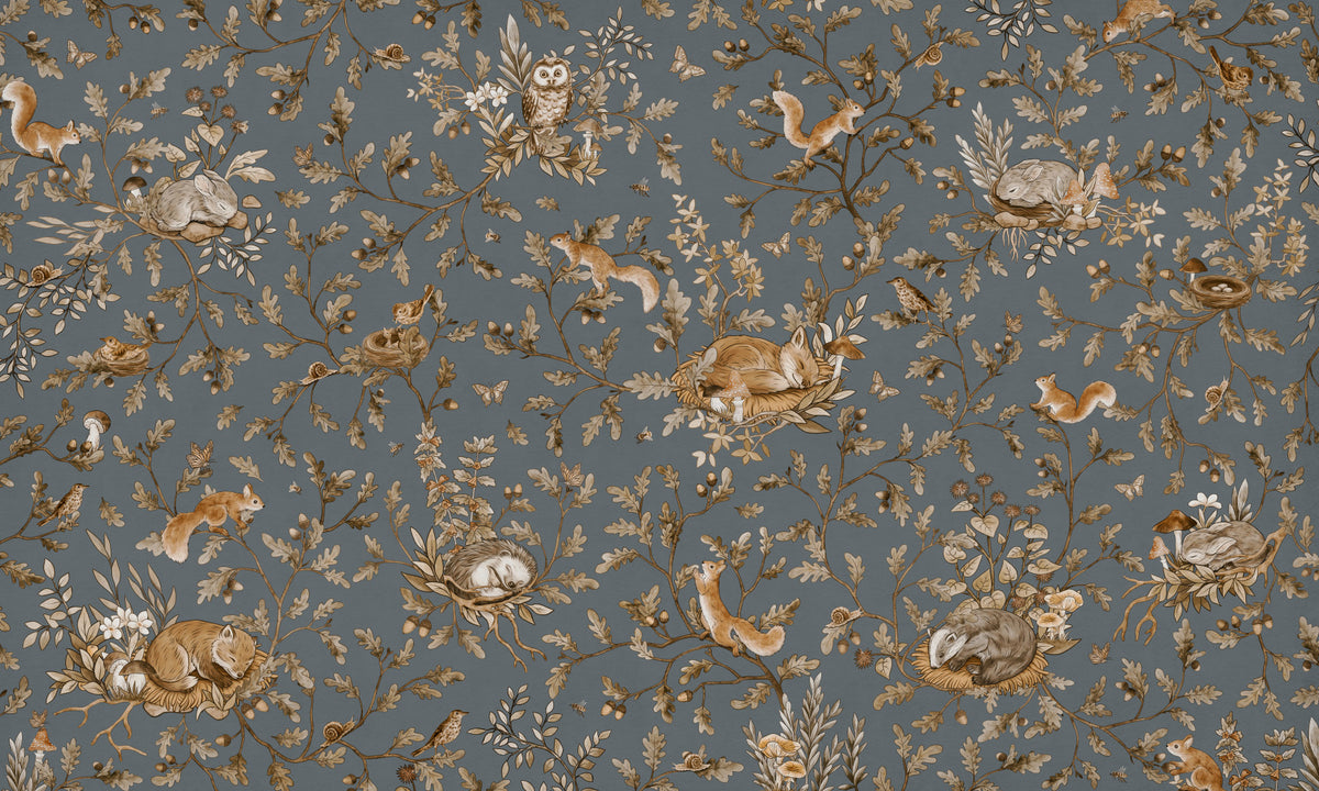 Rustic Forest Motif Wall Mural
