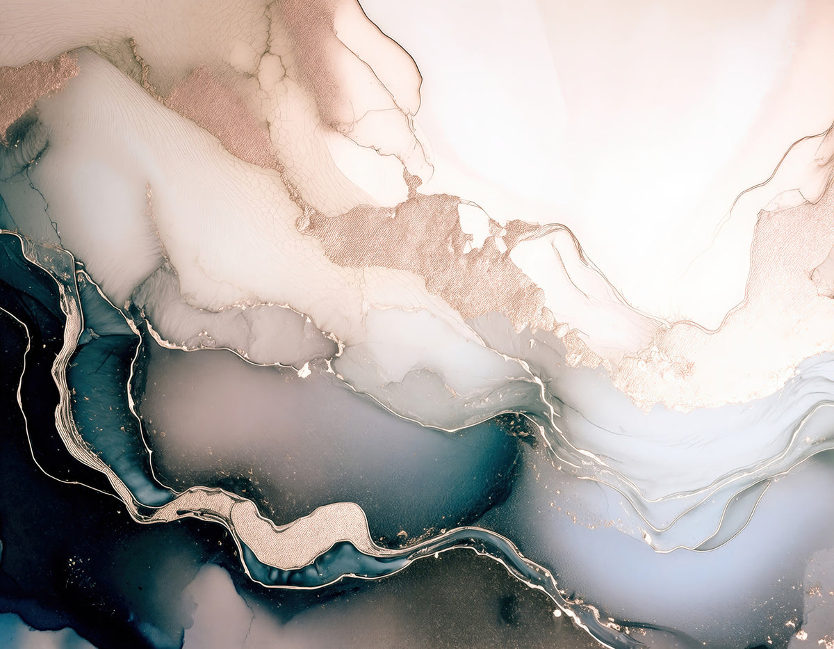 Dreamy Mineral Layers Rose Gold Wall Mural in your room