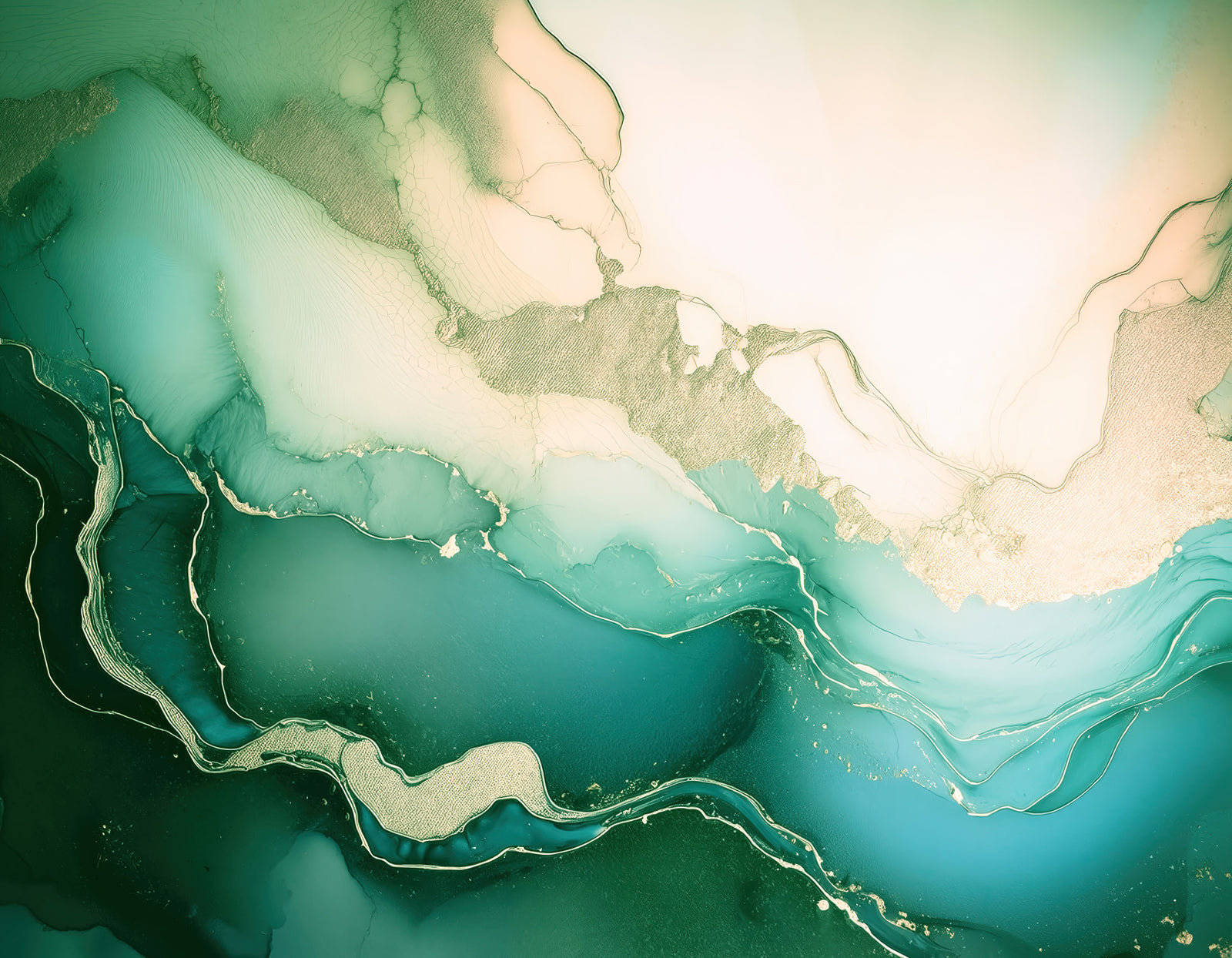 Emerald Marble Hues Wall Mural