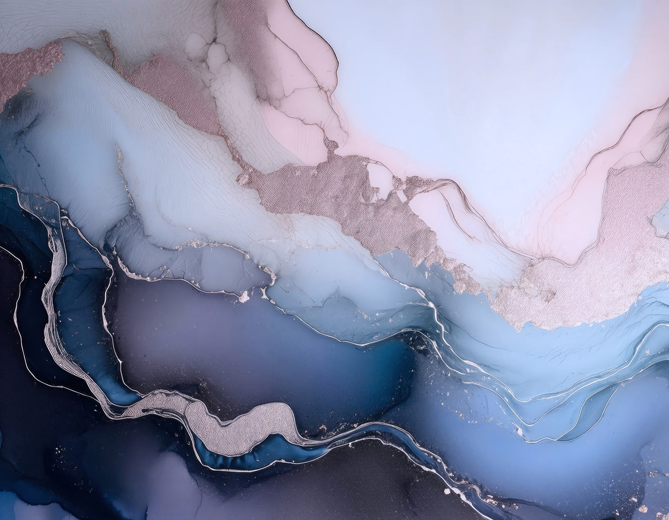 Mystic Mineral Layers Blue Wall Mural