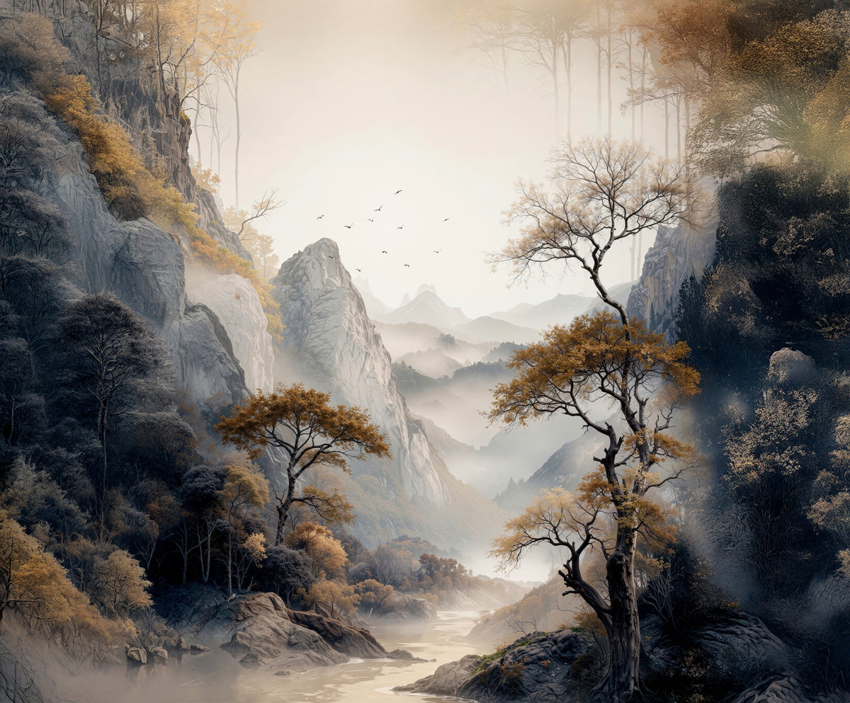 Golden Tree Serenity Wall Mural in your room