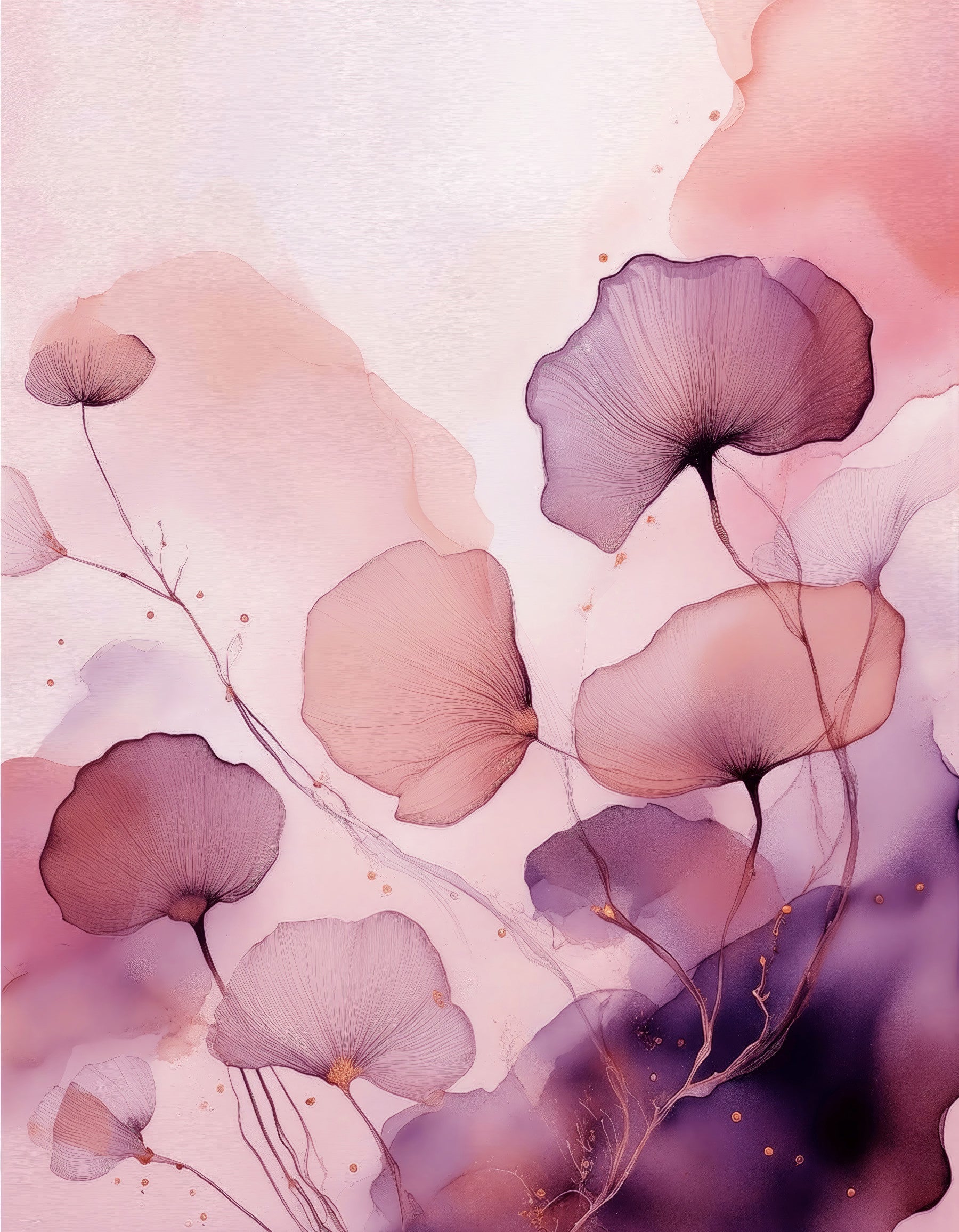Gentle Petal Whispers Wall Mural in your room — zoomed