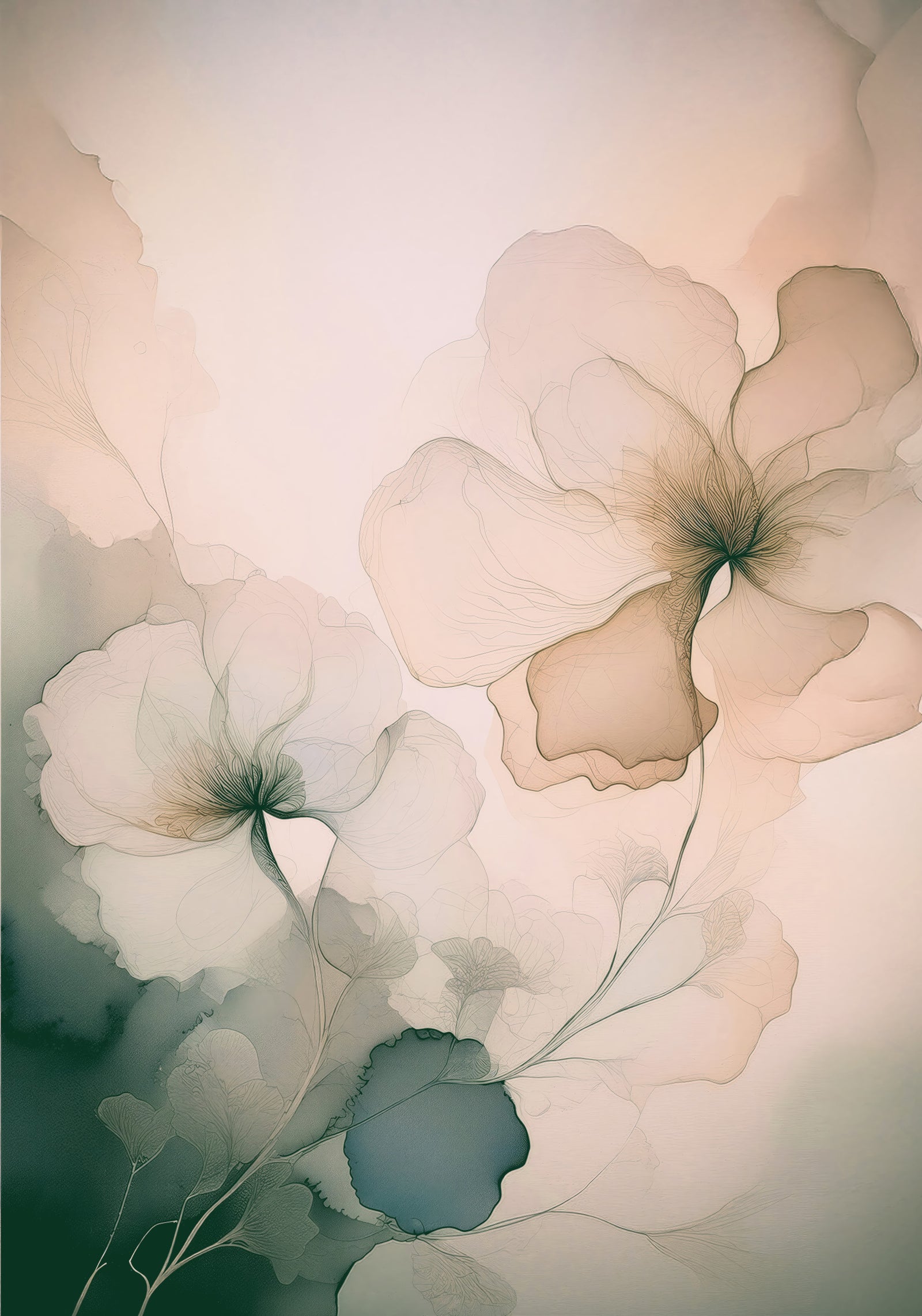 Soft Whispering Petals Wall Mural in your room