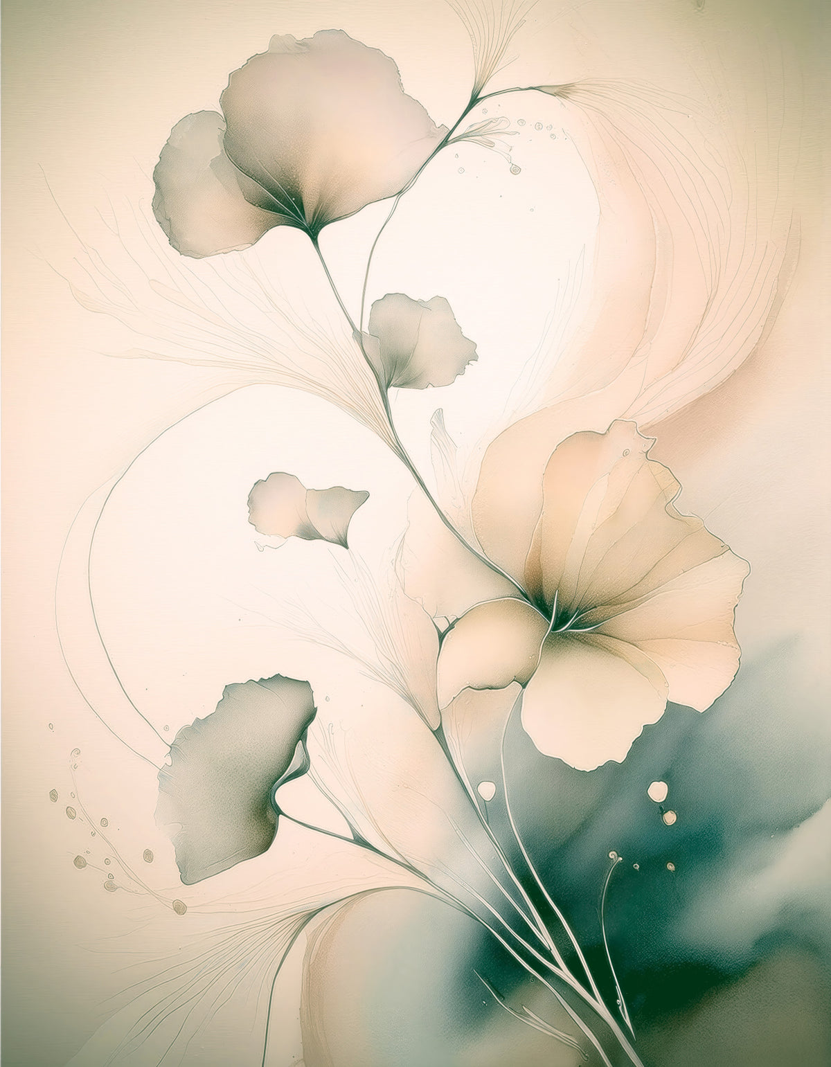 Soft Whispering Petals Wall Mural in your room — zoomed