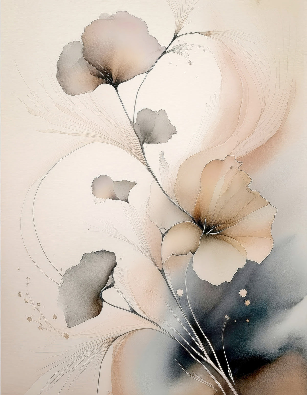 Whispers of Bloom Wall Mural in your room — zoomed