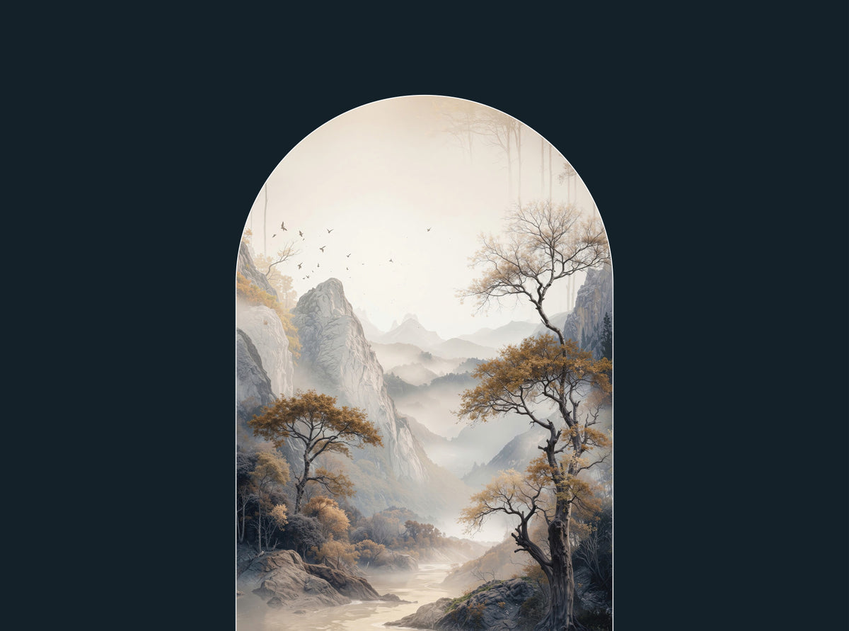 Golden Tree Archway Wall Mural in your room