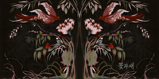 Heaven's Birds Joseon inspired Wall Mural