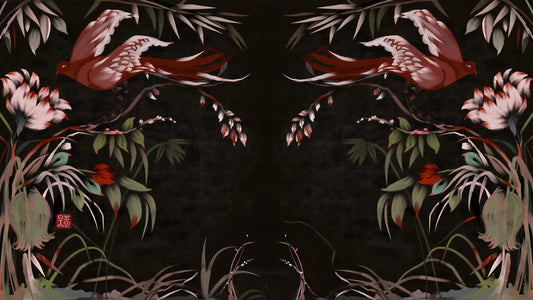 Floral Flight Joseon Inspired Wall Mural