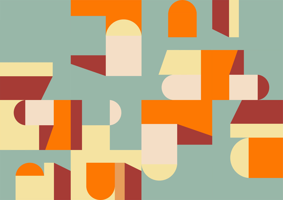 Crisp Air and Warmth - Abstract Geometric Wall Mural in your room