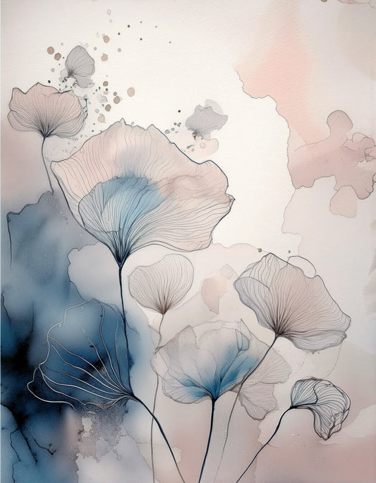 Delicate Floralscape Wall Mural